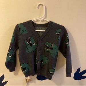 Toddler Boy T-Rex Dinosaur Button Cardigan Size 1-2y